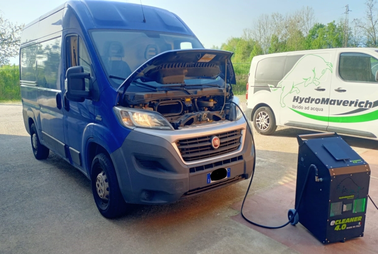 Fiat Ducato decarbonizzazione motore con idrogeno Hydromaverich Ecleaner